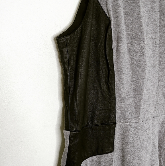 Club Monaco grey and black mixed fabric sleeveless fit and flare dress - Picture 5 of 10